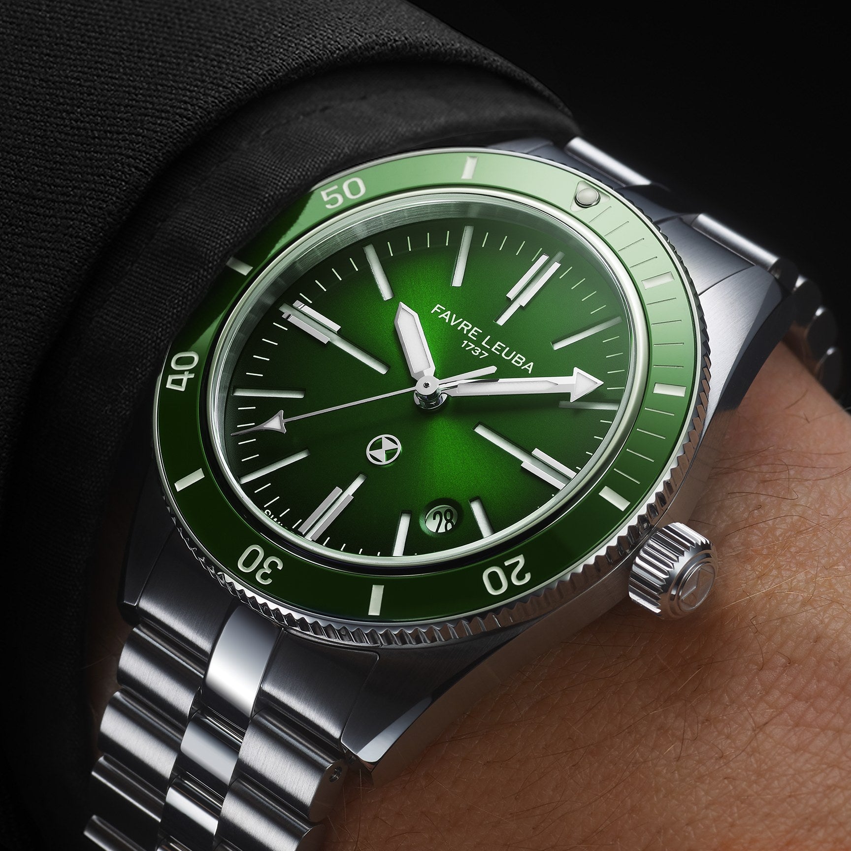 FAVRE LEUBA Deep Raider Renaissance – Green Dial, Steel Bracelet — 2