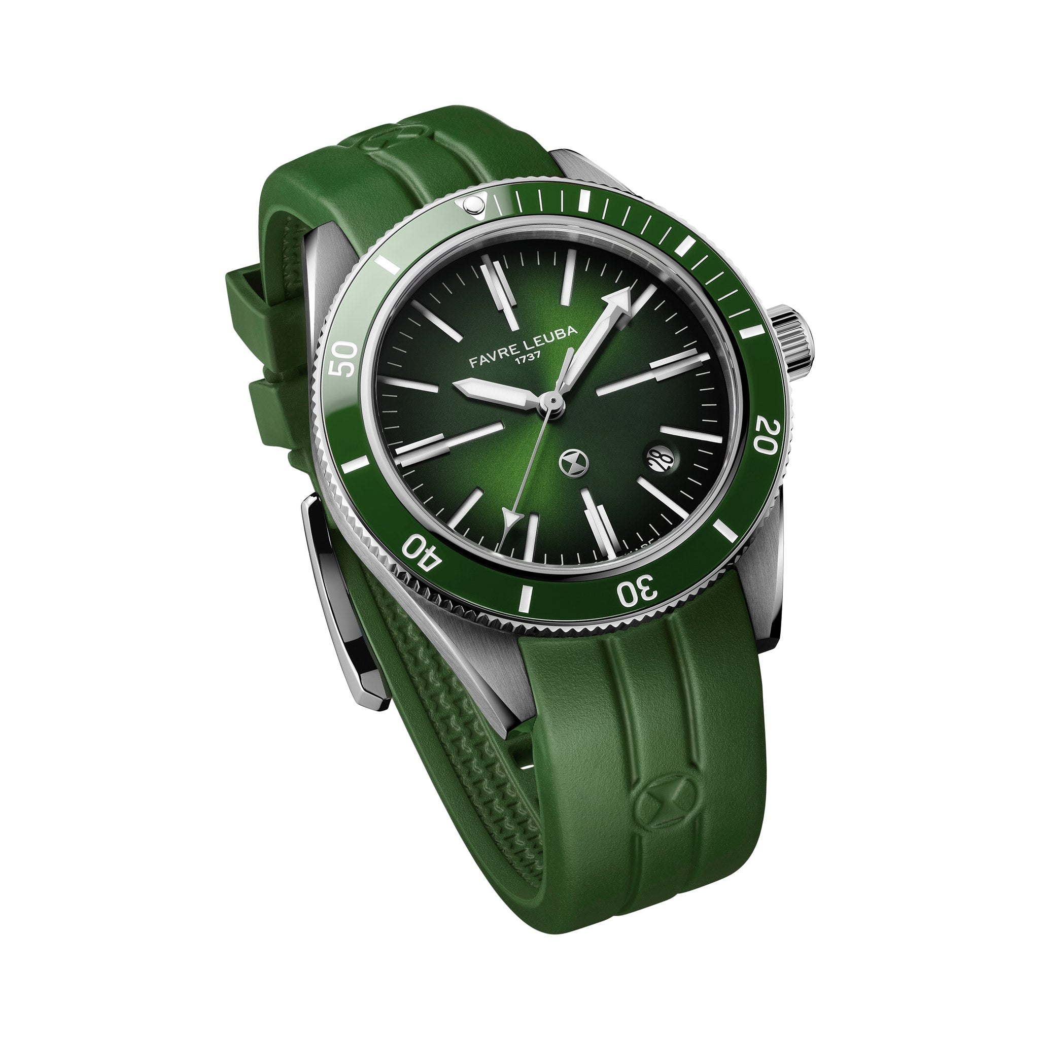 FAVRE LEUBA Deep Raider Renaissance – Green Dial, Rubber Strap — 5