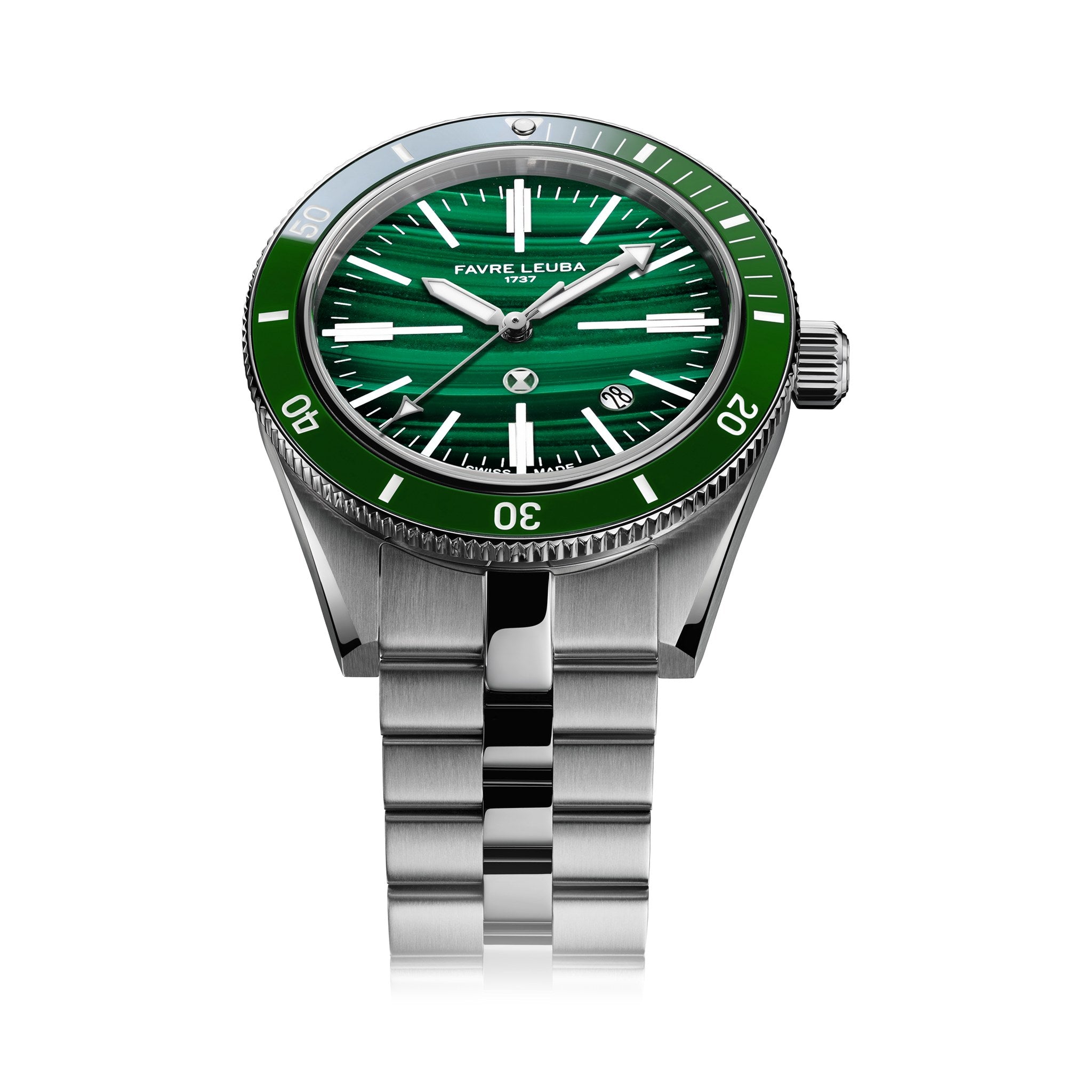 FAVRE LEUBA Deep Raider Renaissance – Malachite Dial, Steel Bracelet
