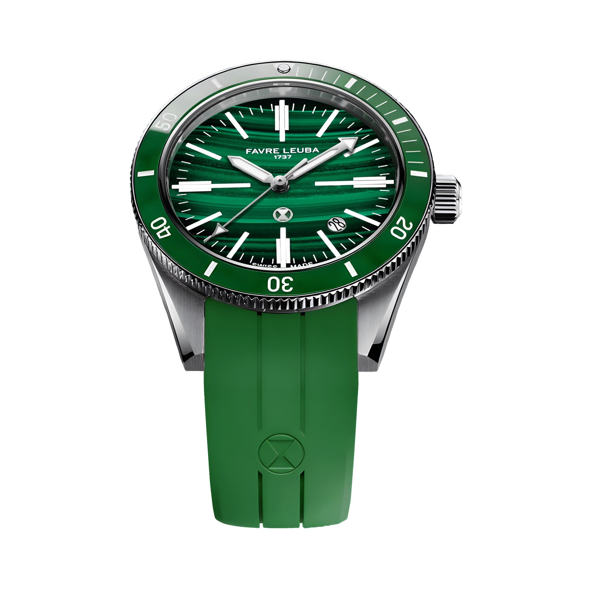 FAVRE LEUBA Deep Raider Renaissance – Malachite Dial, Rubber Strap