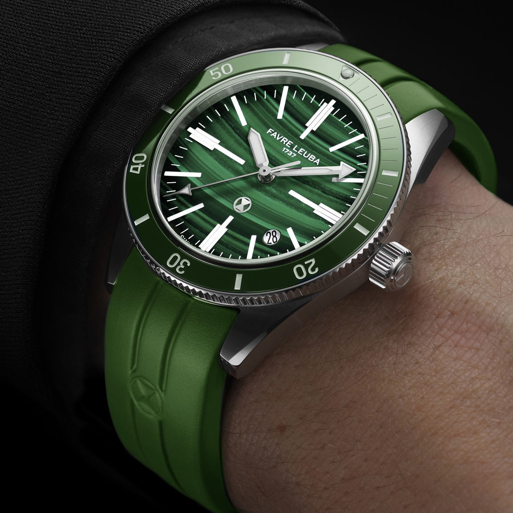 FAVRE LEUBA Deep Raider Renaissance – Malachite Dial, Rubber Strap — 2