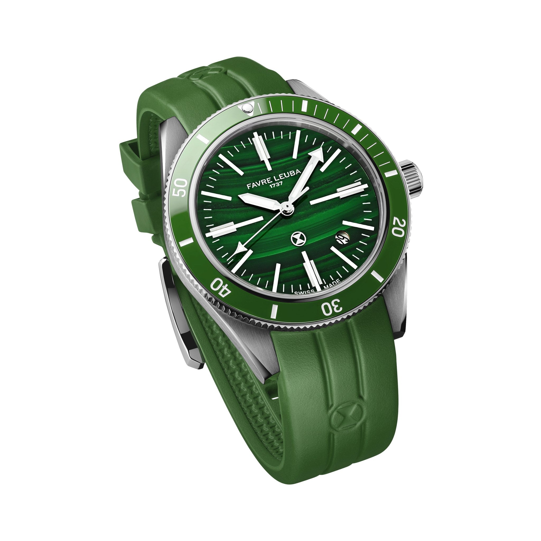FAVRE LEUBA Deep Raider Renaissance – Malachite Dial, Rubber Strap — 5