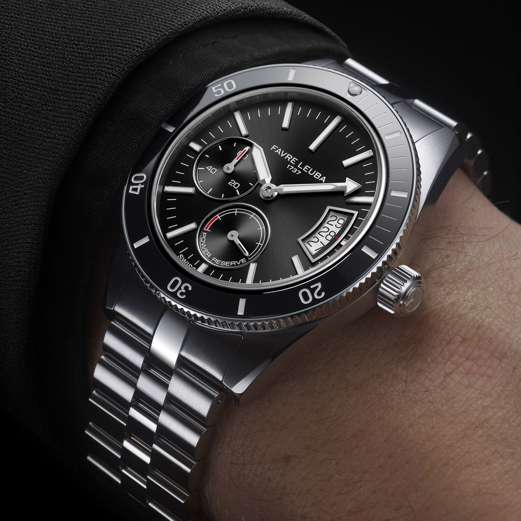 FAVRE LEUBA Deep Raider Power Reserve – Black Dial, Steel Bracelet — 2