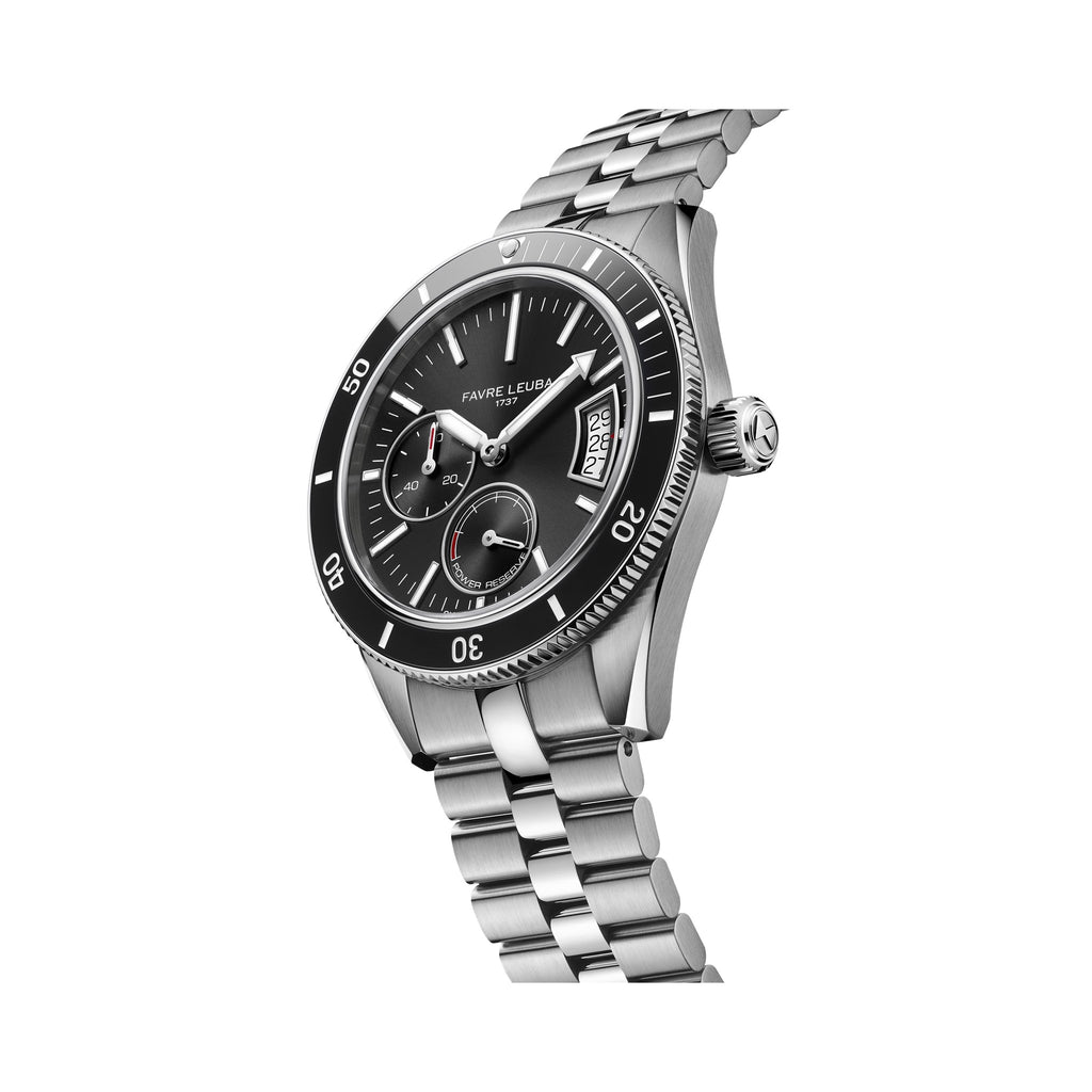 FAVRE LEUBA Deep Raider Power Reserve – Black Dial, Steel Bracelet — 5