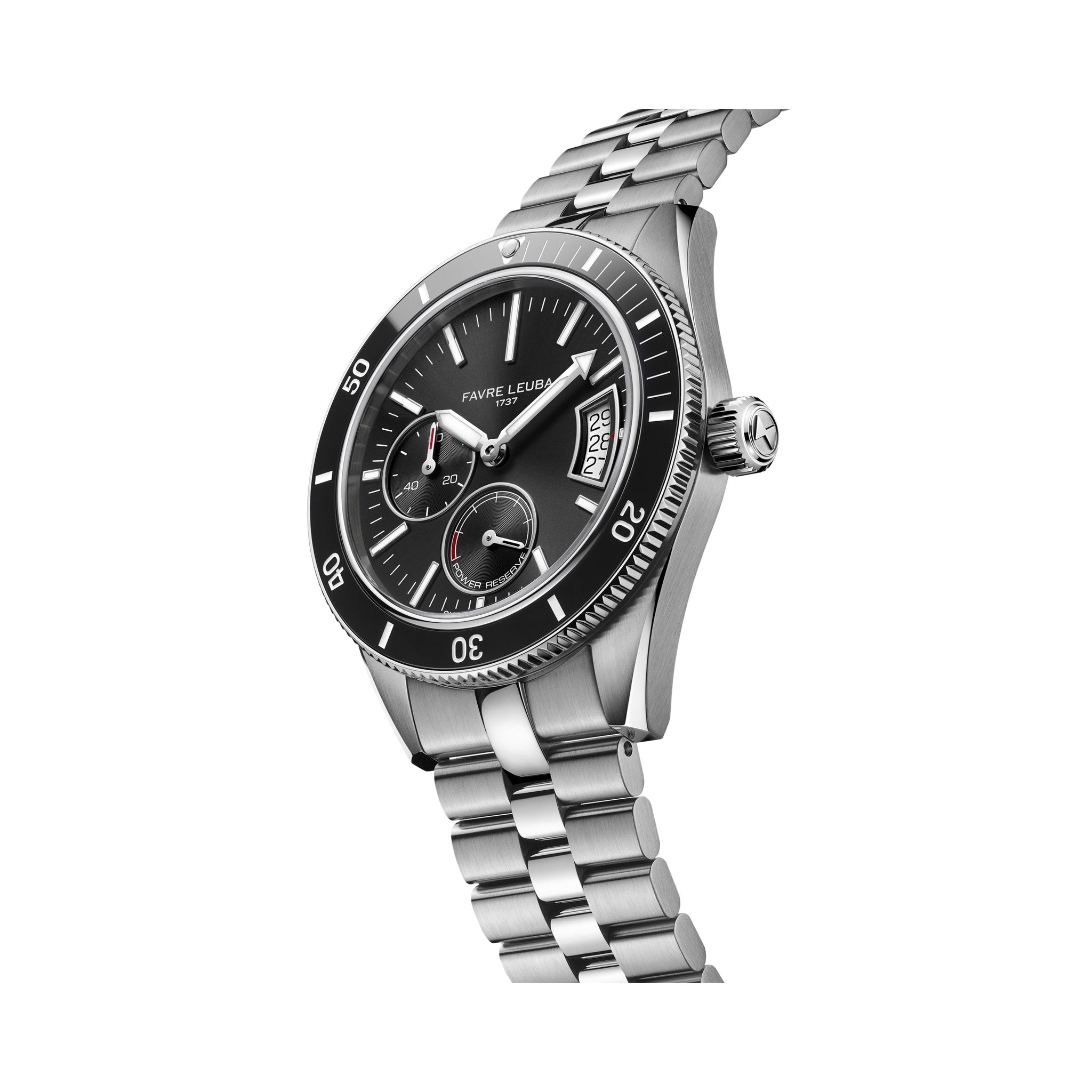 FAVRE LEUBA Deep Raider Power Reserve – Black Dial, Steel Bracelet — 5