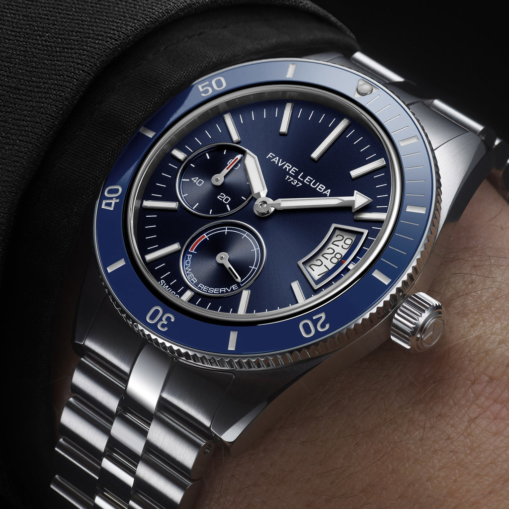 FAVRE LEUBA Deep Raider Power Reserve – Blue Dial, Steel Bracelet — 3