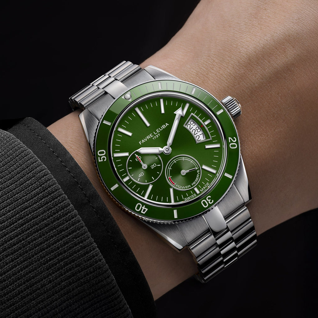 FAVRE LEUBA Deep Raider Power Reserve – Green Dial, Steel Bracelet — 3