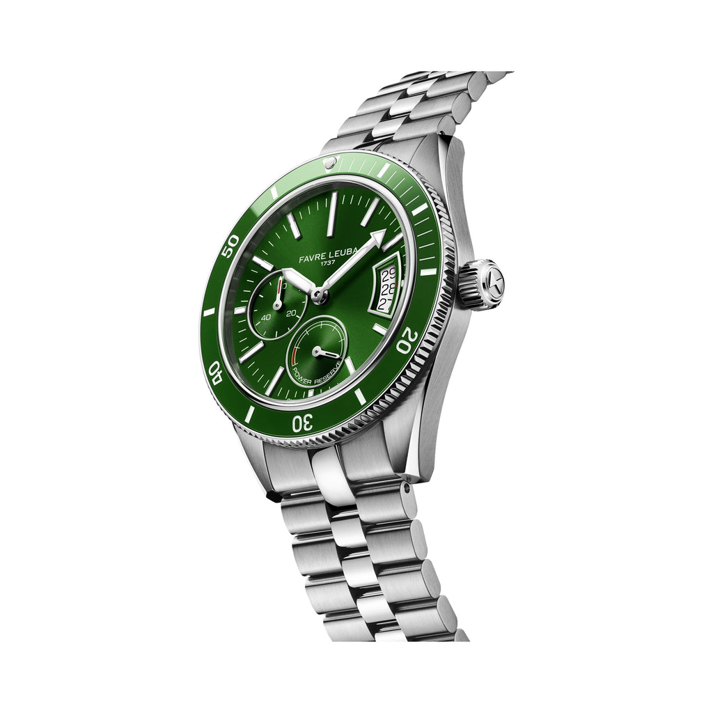 FAVRE LEUBA Deep Raider Power Reserve – Green Dial, Steel Bracelet — 5