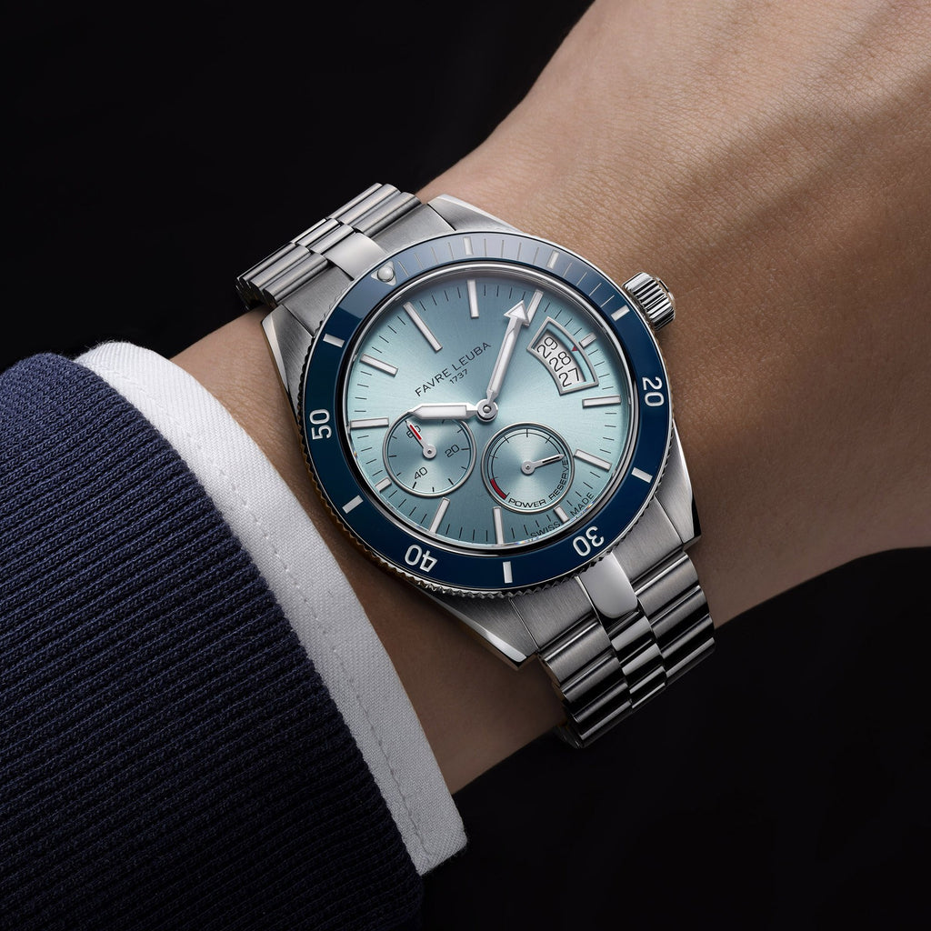 FAVRE LEUBA Deep Raider Power Reserve – Ice Blue Dial, Steel Bracelet — 3