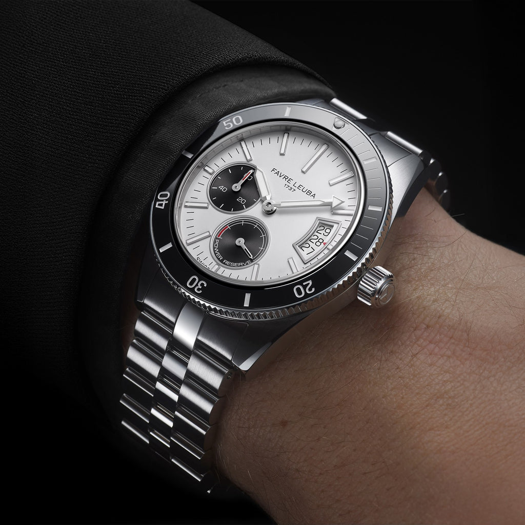 FAVRE LEUBA Deep Raider Power Reserve – White Dial, Steel Bracelet — 2
