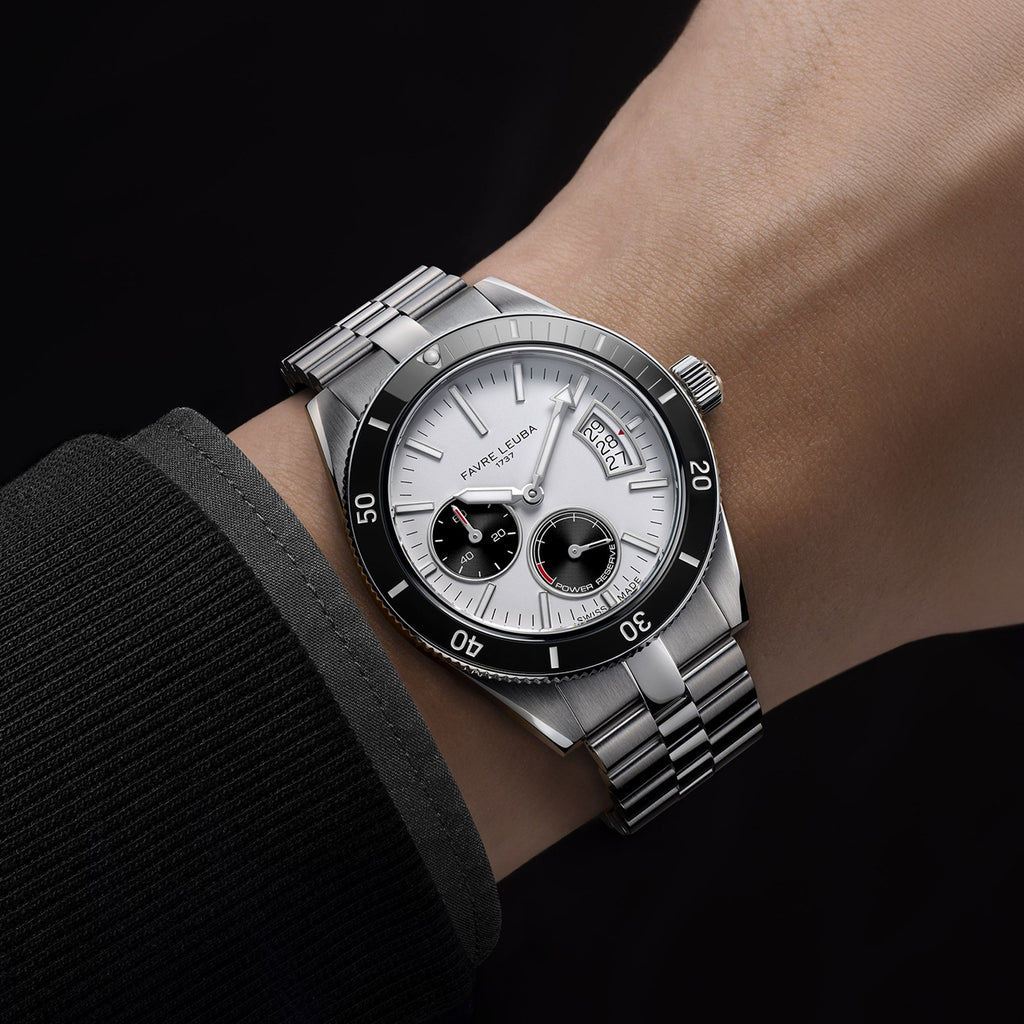 FAVRE LEUBA Deep Raider Power Reserve – White Dial, Steel Bracelet — 3