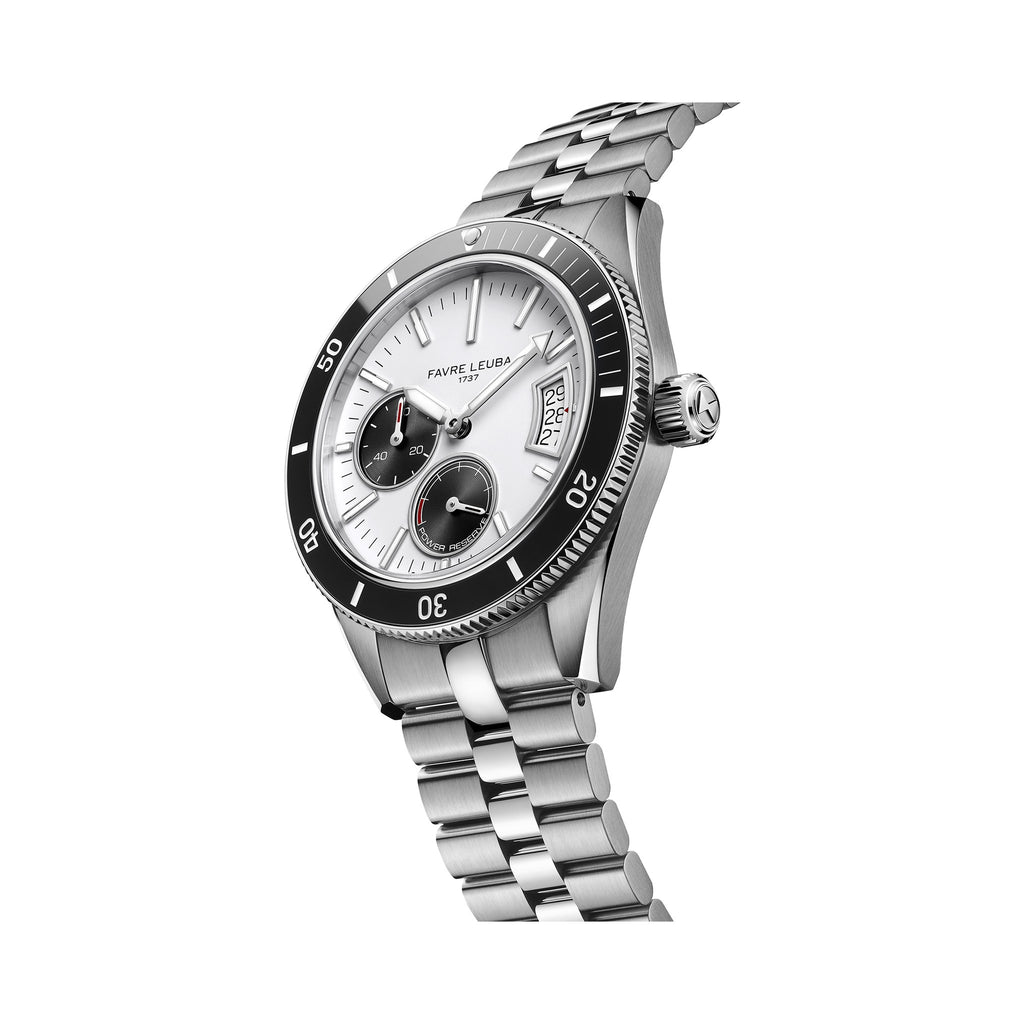 FAVRE LEUBA Deep Raider Power Reserve – White Dial, Steel Bracelet — 5