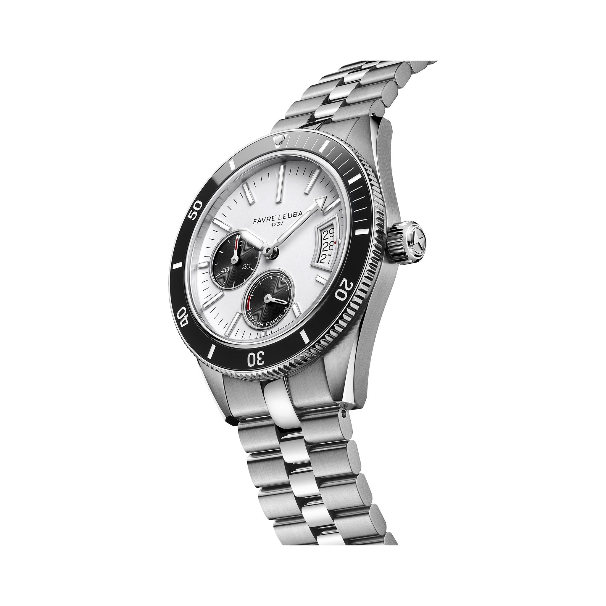 FAVRE LEUBA Deep Raider Power Reserve – White Dial, Steel Bracelet — 5