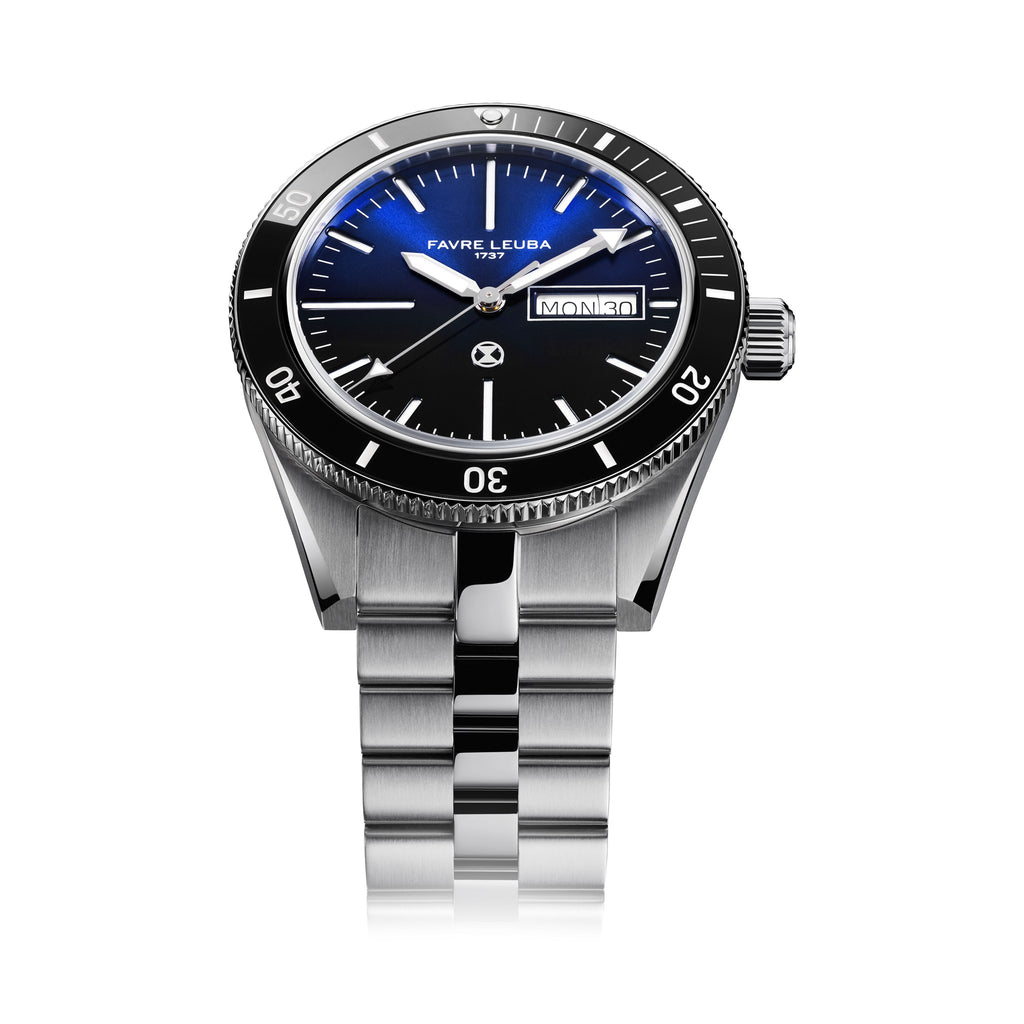 FAVRE LEUBA Deep Raider Day Date – Blue Dial, Steel Bracelet