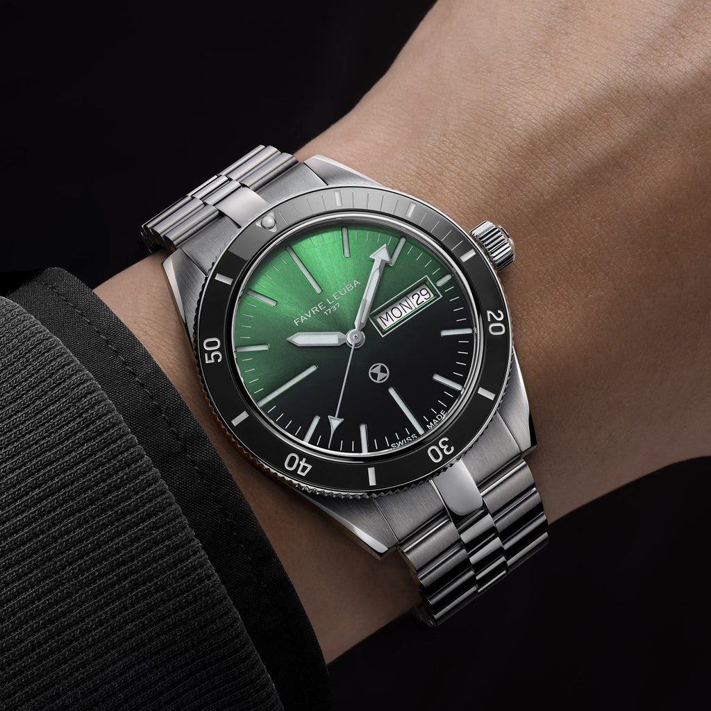 FAVRE LEUBA Deep Raider Day Date – Green Dial, Steel Bracelet — 3