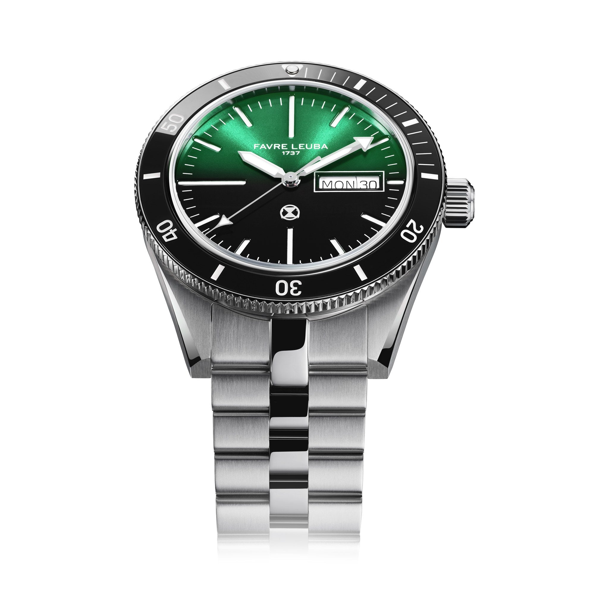 FAVRE LEUBA Deep Raider Day Date – Green Dial, Steel Bracelet — 5