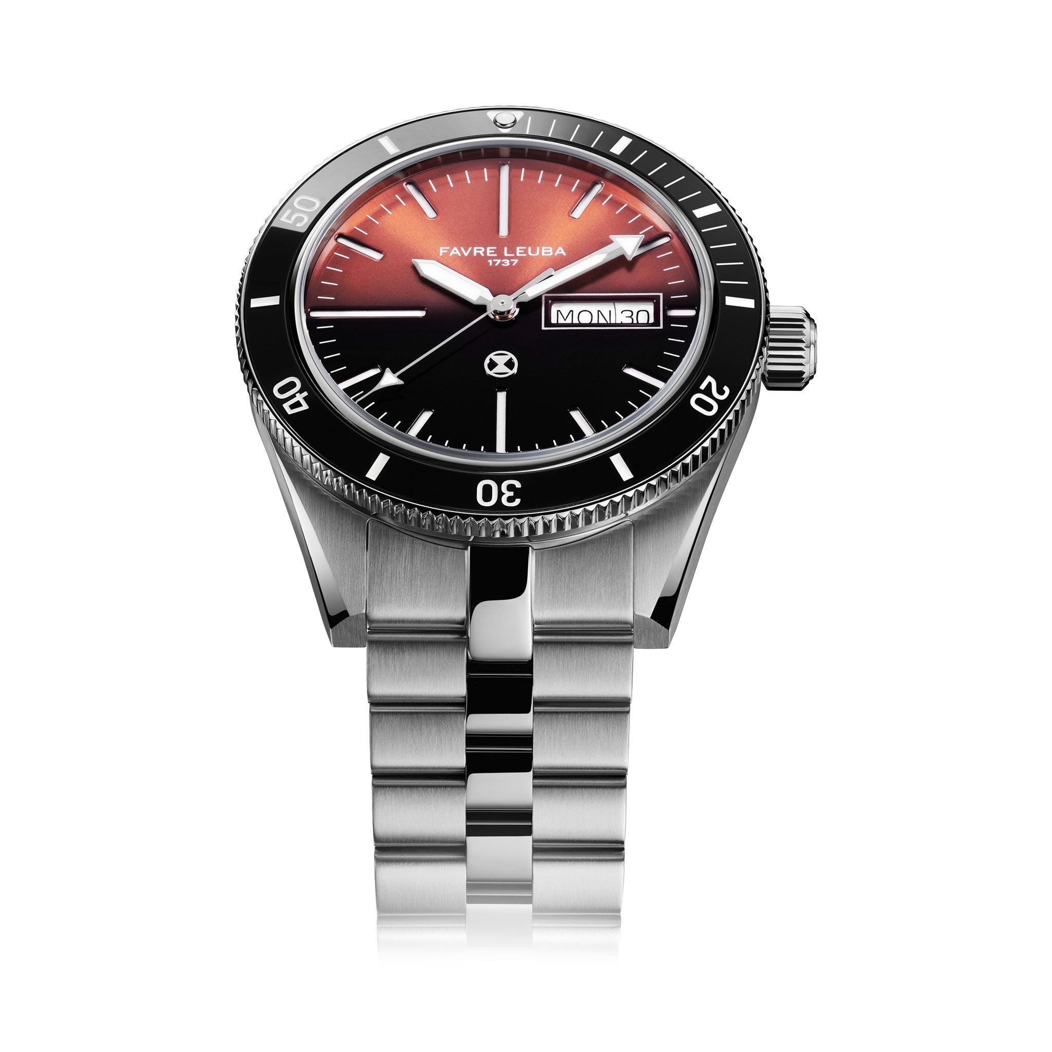 FAVRE LEUBA Deep Raider Day Date – Salmon Dial, Steel Bracelet