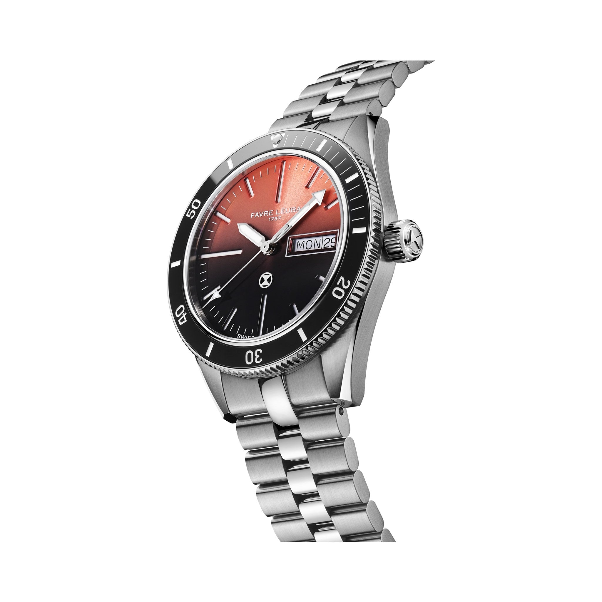 FAVRE LEUBA Deep Raider Day Date – Salmon Dial, Steel Bracelet — 5