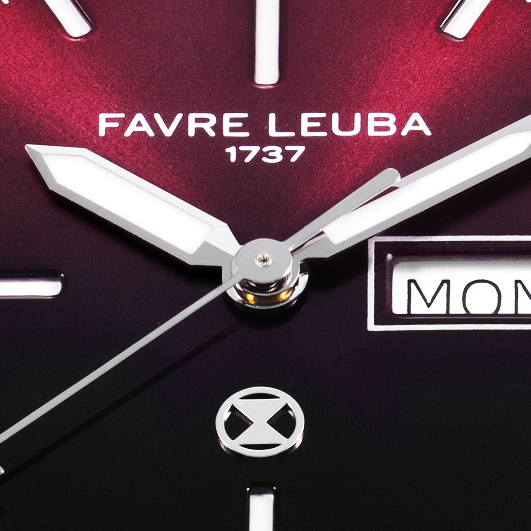 FAVRE LEUBA Deep Raider Day Date – Burgundy Dial, Steel Bracelet — 4