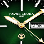 FAVRE LEUBA Deep Raider Day Date Bicolor – Green Dial, Steel & Gold Bracelet — 4
