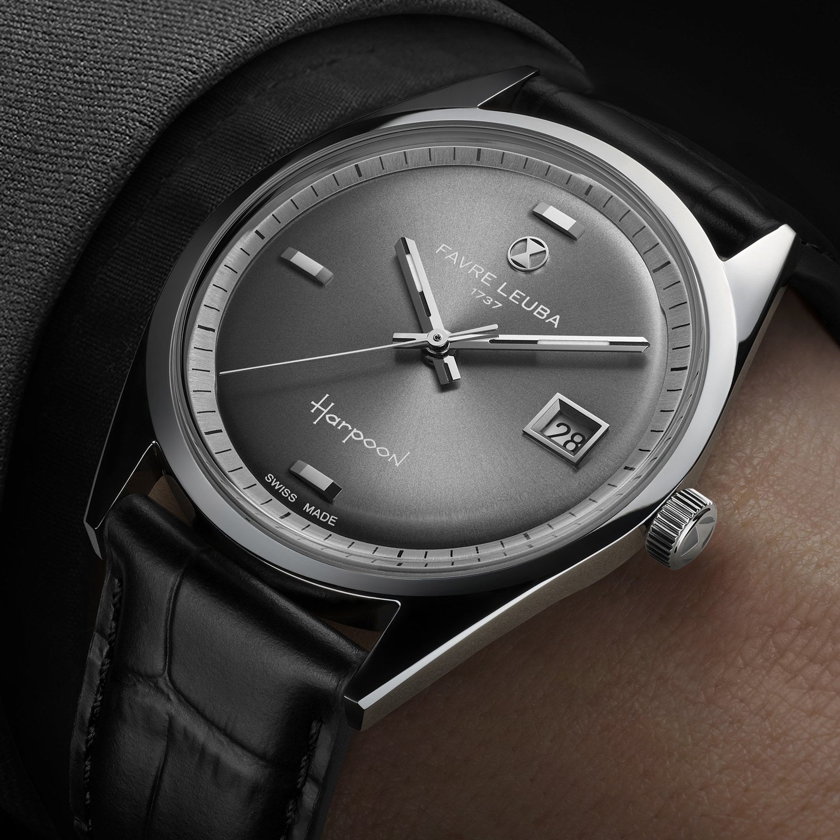 FAVRE LEUBA Harpoon Revival – Gray Dial, Leather Strap — 2