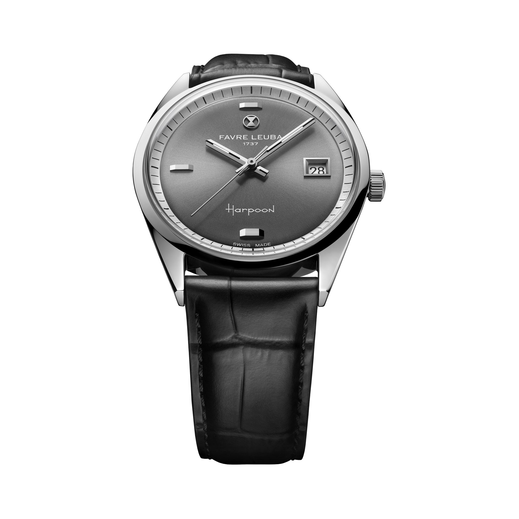 FAVRE LEUBA Harpoon Revival – Gray Dial, Leather Strap — 3