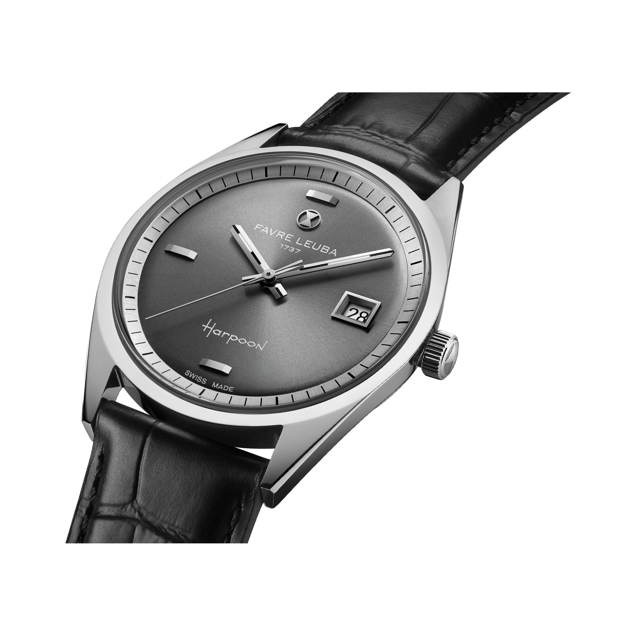 FAVRE LEUBA Harpoon Revival – Gray Dial, Leather Strap — 4