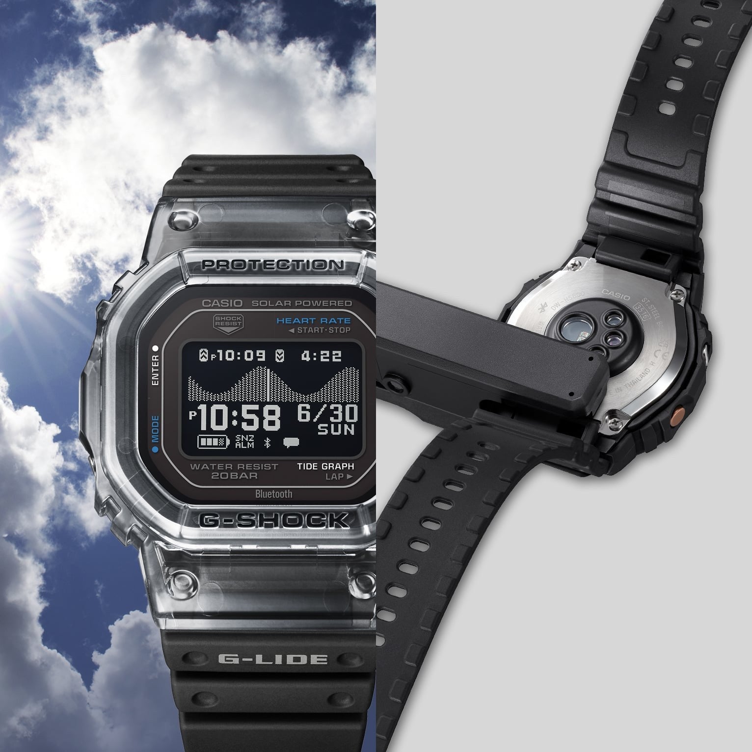 G-SHOCK GBX-H5600-1 - G-LIDE Tide Square - 8
