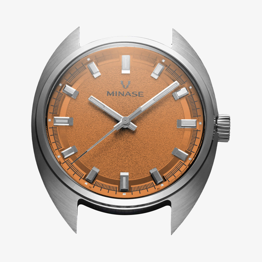 GWC × MINASE J3 Limited Edition — Flame Orange Sand Dial