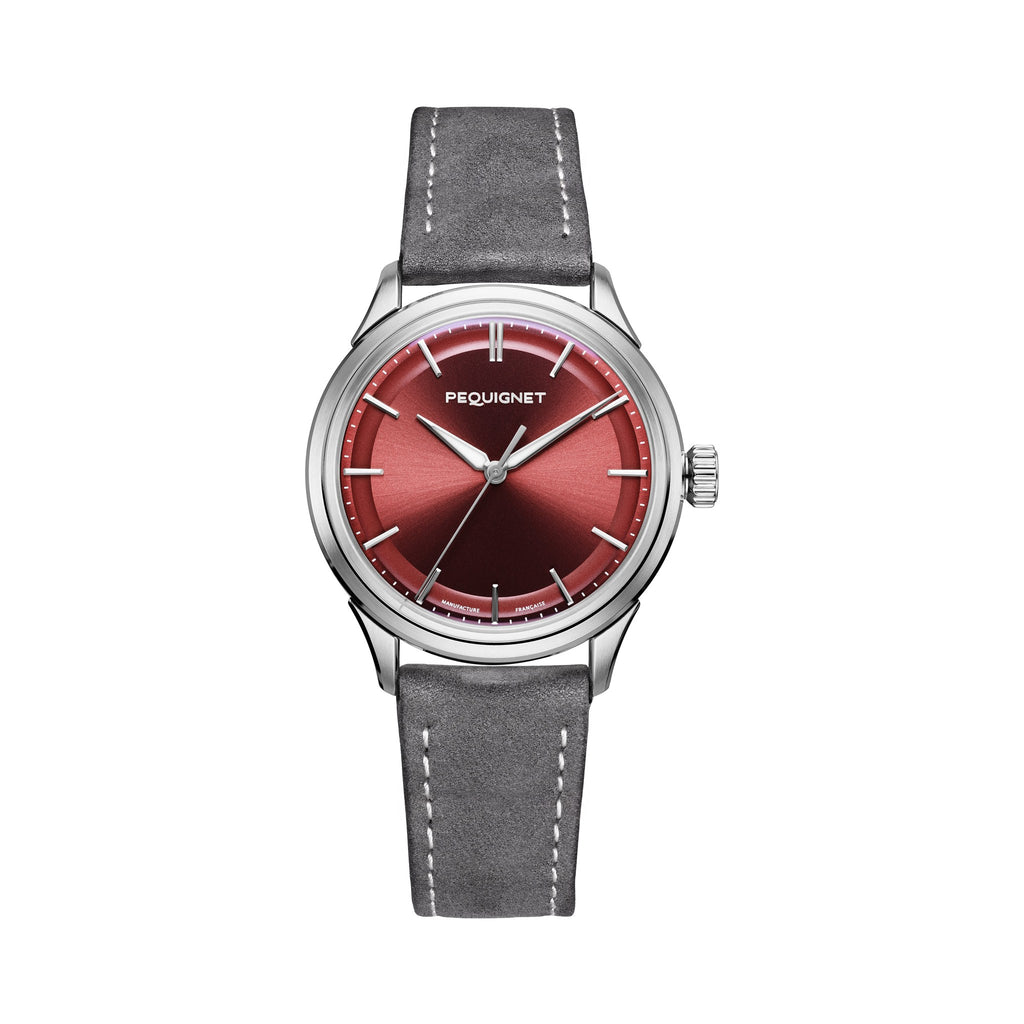 Royale Paris 36mm – Burgundy – Leather / Taupe Nubuck