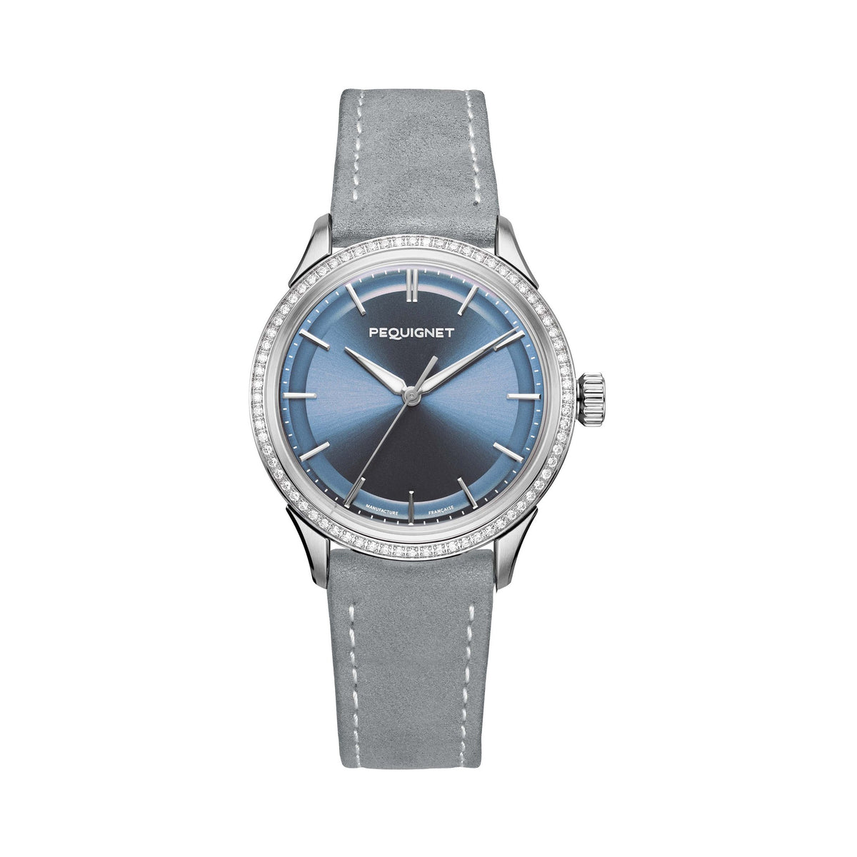 Royale Paris 36mm – Icy Blue Précieuse – Leather / Grey Perle Nubuck