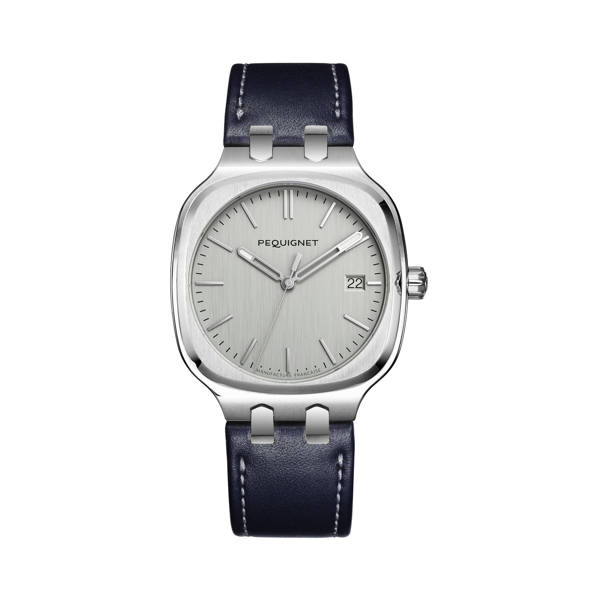 Concorde 40mm – Silver – Leather / Blue