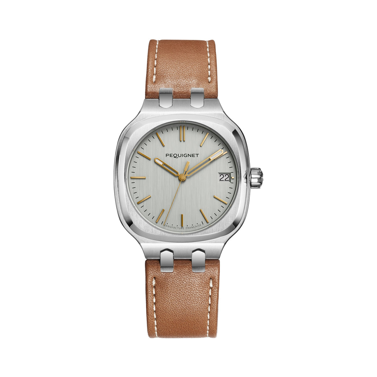 Concorde 36mm – Silver – Leather / Gold Dark