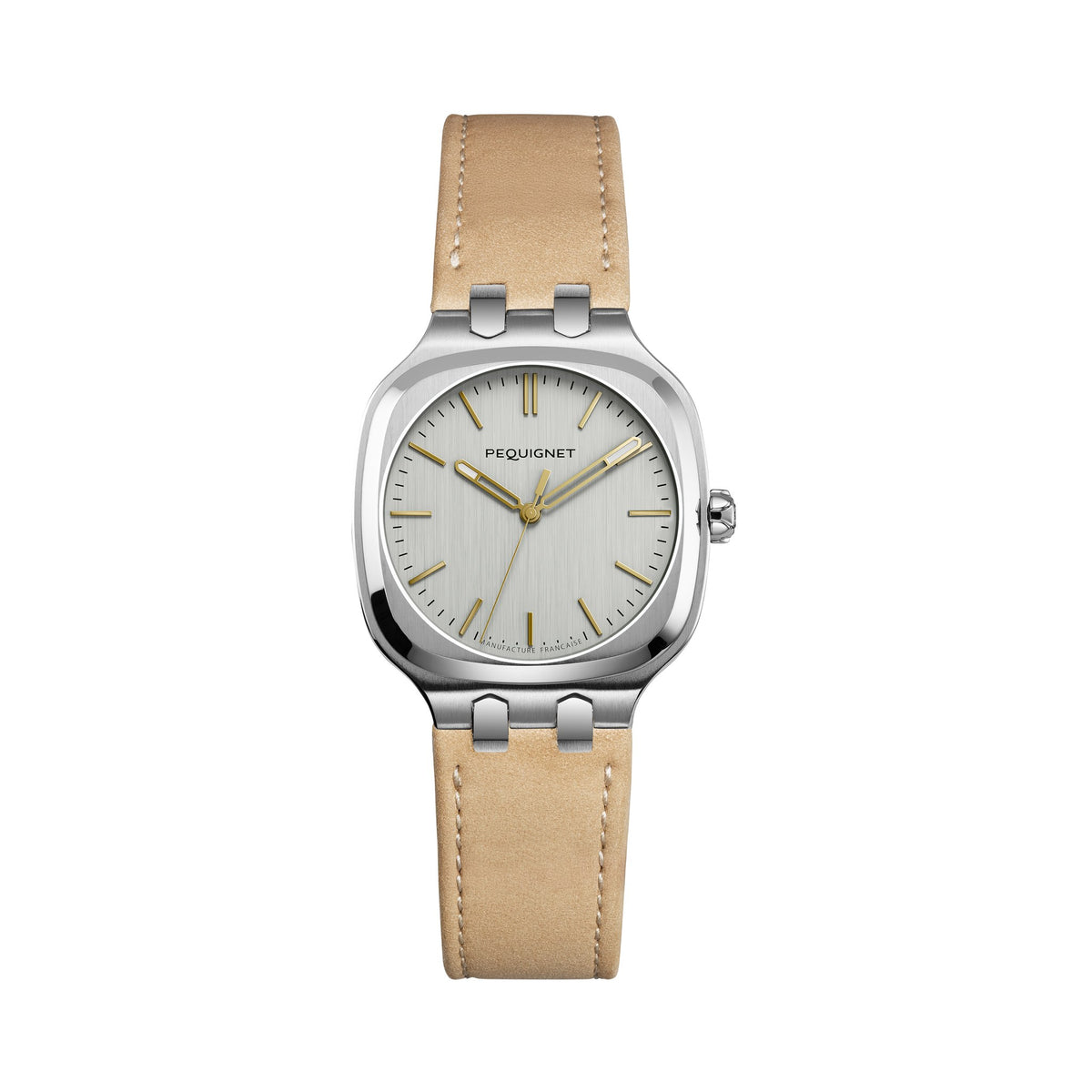 Concorde 30mm – Silver With Gold Index – Leather / Beige