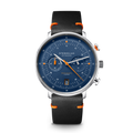 HAMBURG Chrono dark blue silver / Edition strap 20 Küste nero orange