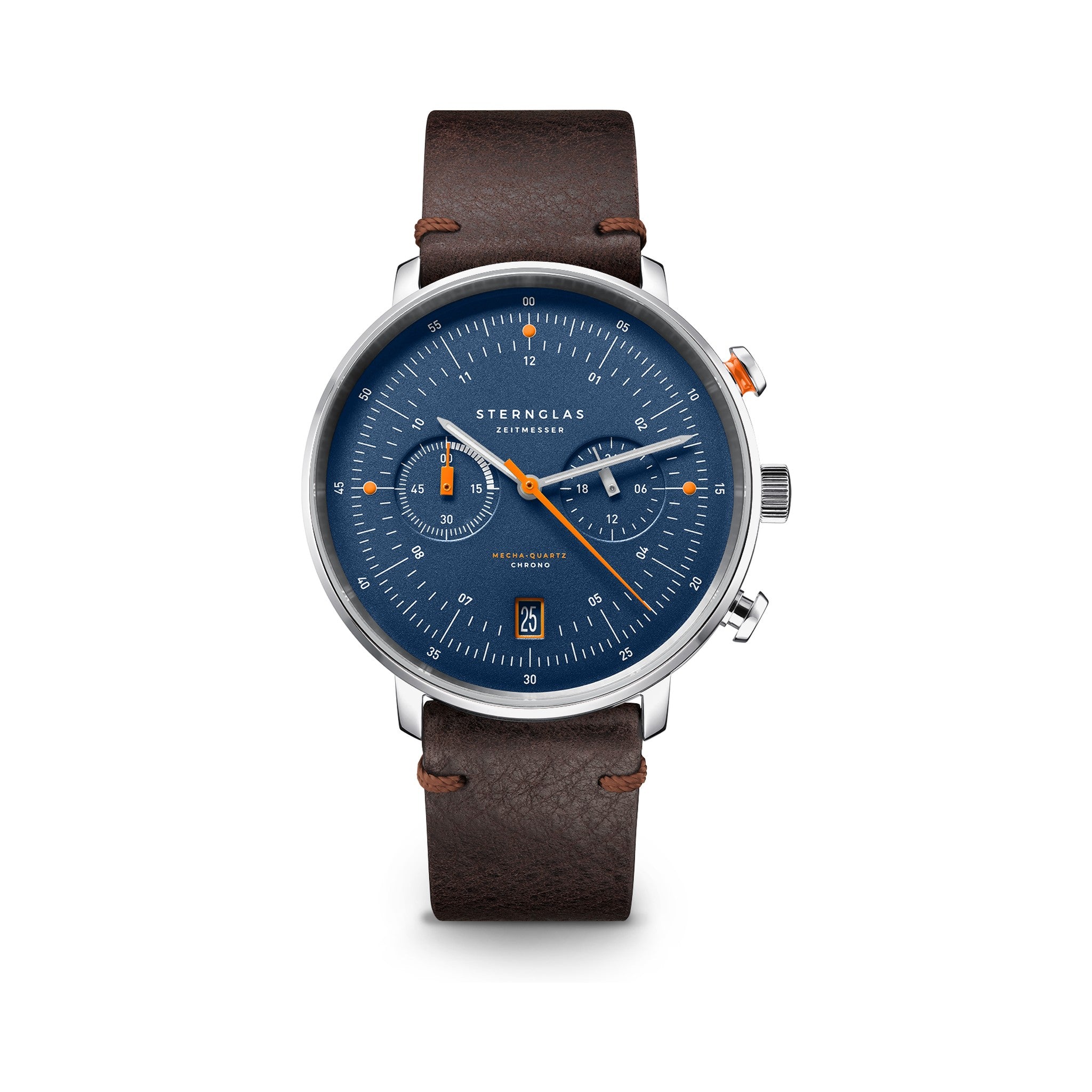 HAMBURG Chrono  dark blue silver / Vintage 20 mocha