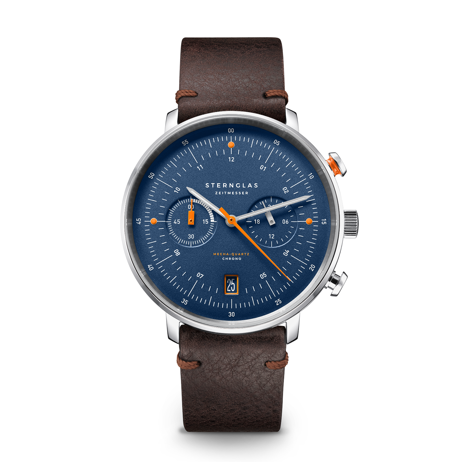 HAMBURG Chrono  dark blue silver / Vintage 20 mocha