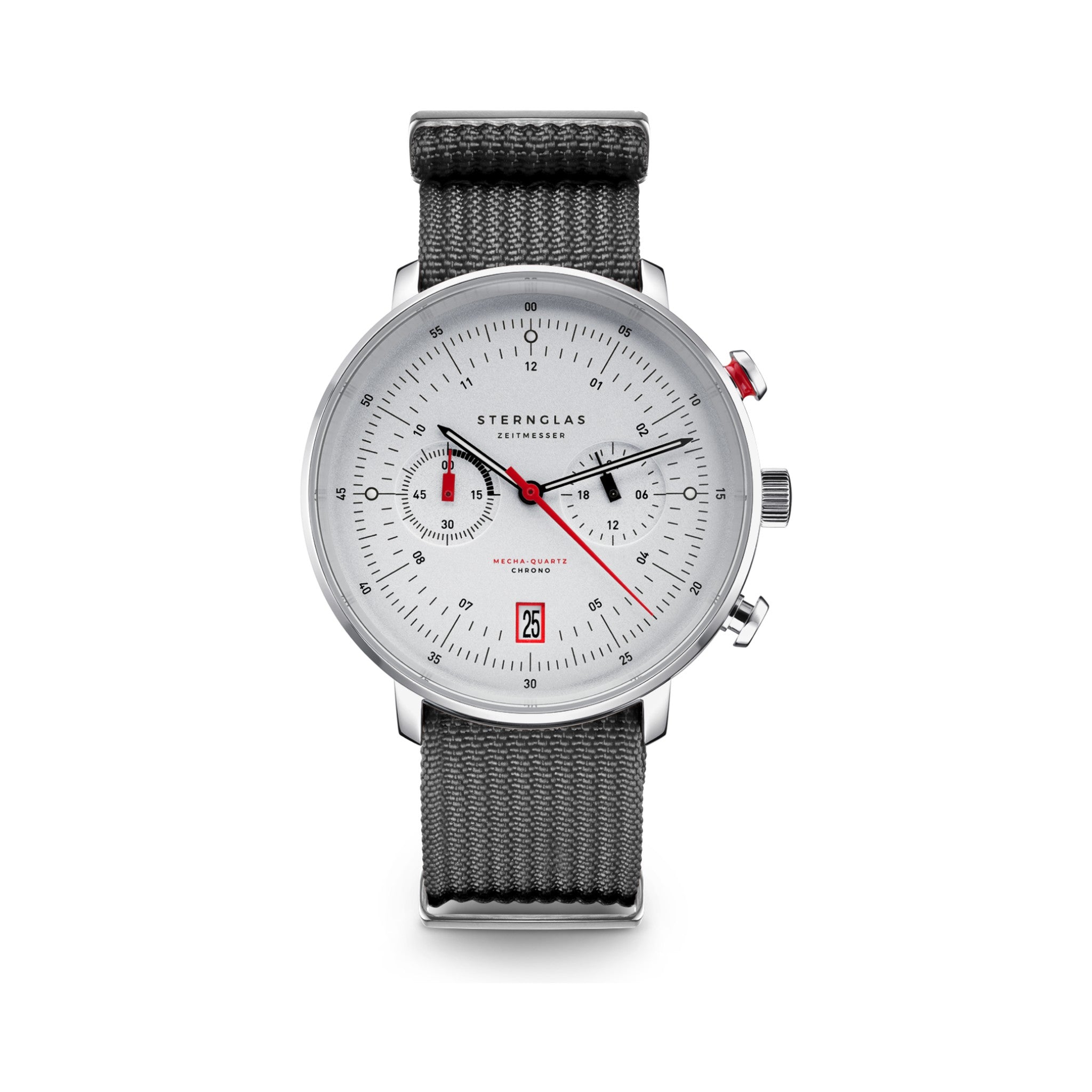 HAMBURG Chrono silver-satined silver / Field 20 stone grey