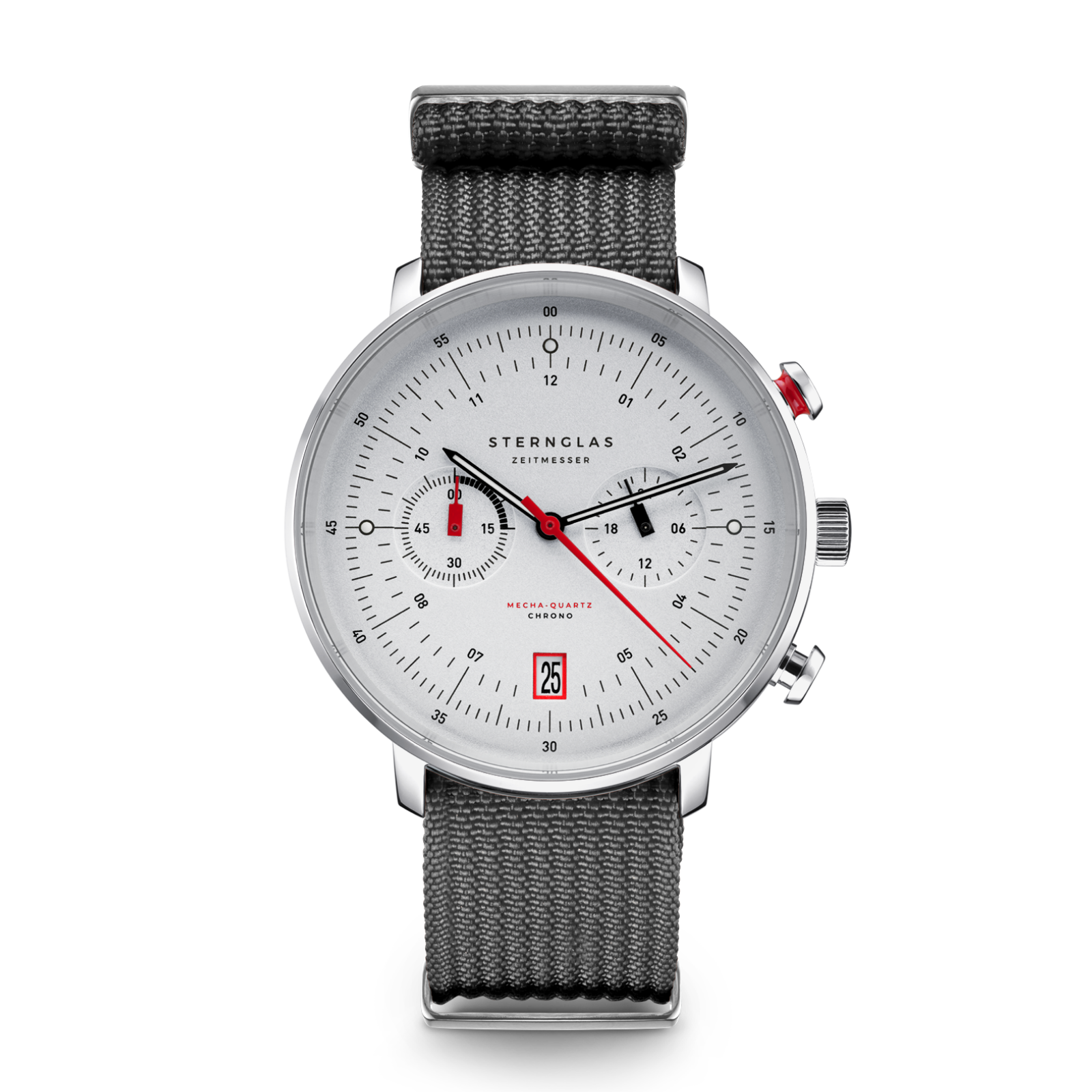 HAMBURG Chrono silver-satined silver / Field 20 stone grey