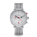 HAMBURG Chrono silver-satined silver / SuperSlim metal strap 20 silver