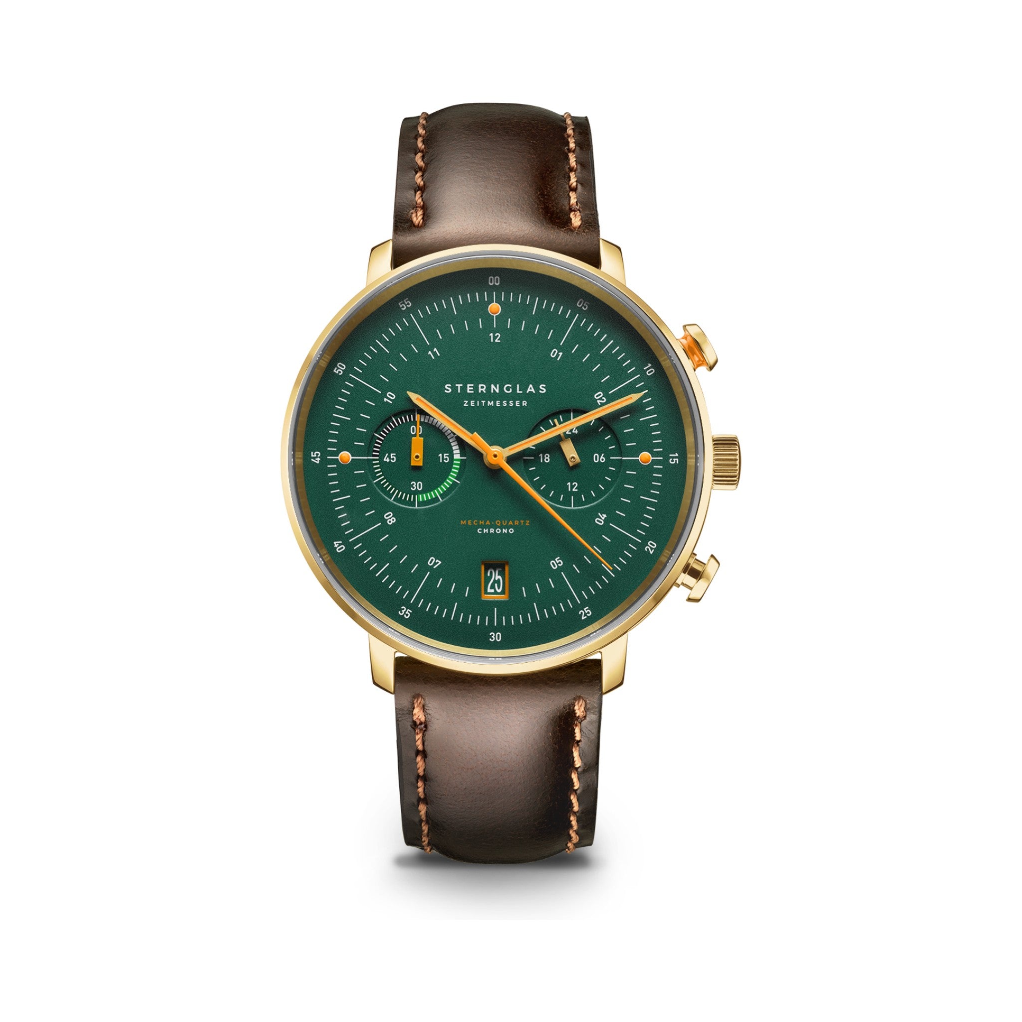 HAMBURG Chrono Edition Vintage dark green gold / Bridle 20 dark brown