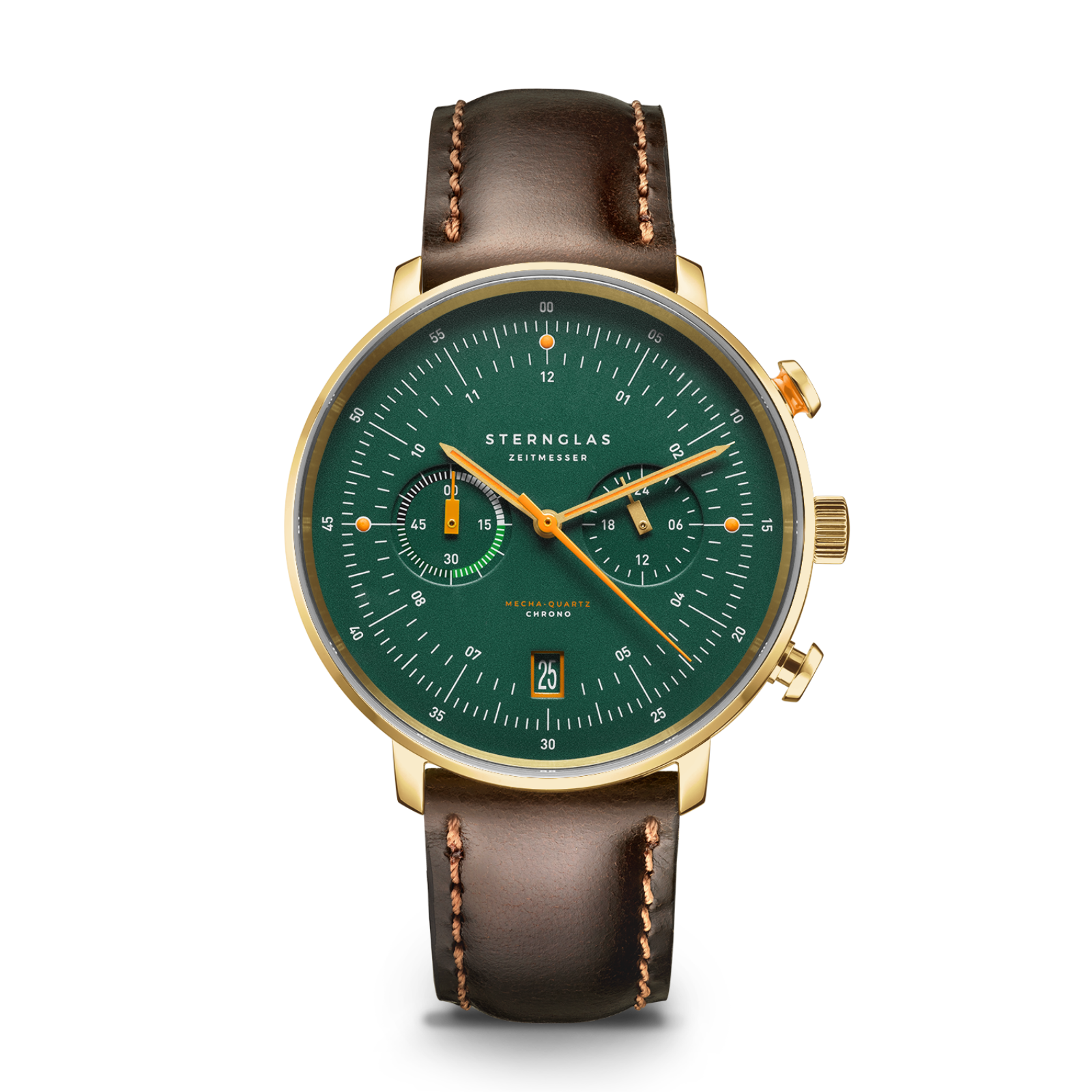 HAMBURG Chrono Edition Vintage dark green gold / Bridle 20 dark brown