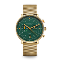 HAMBURG Chrono Edition Vintage dark green gold / Milanaise 20 gold