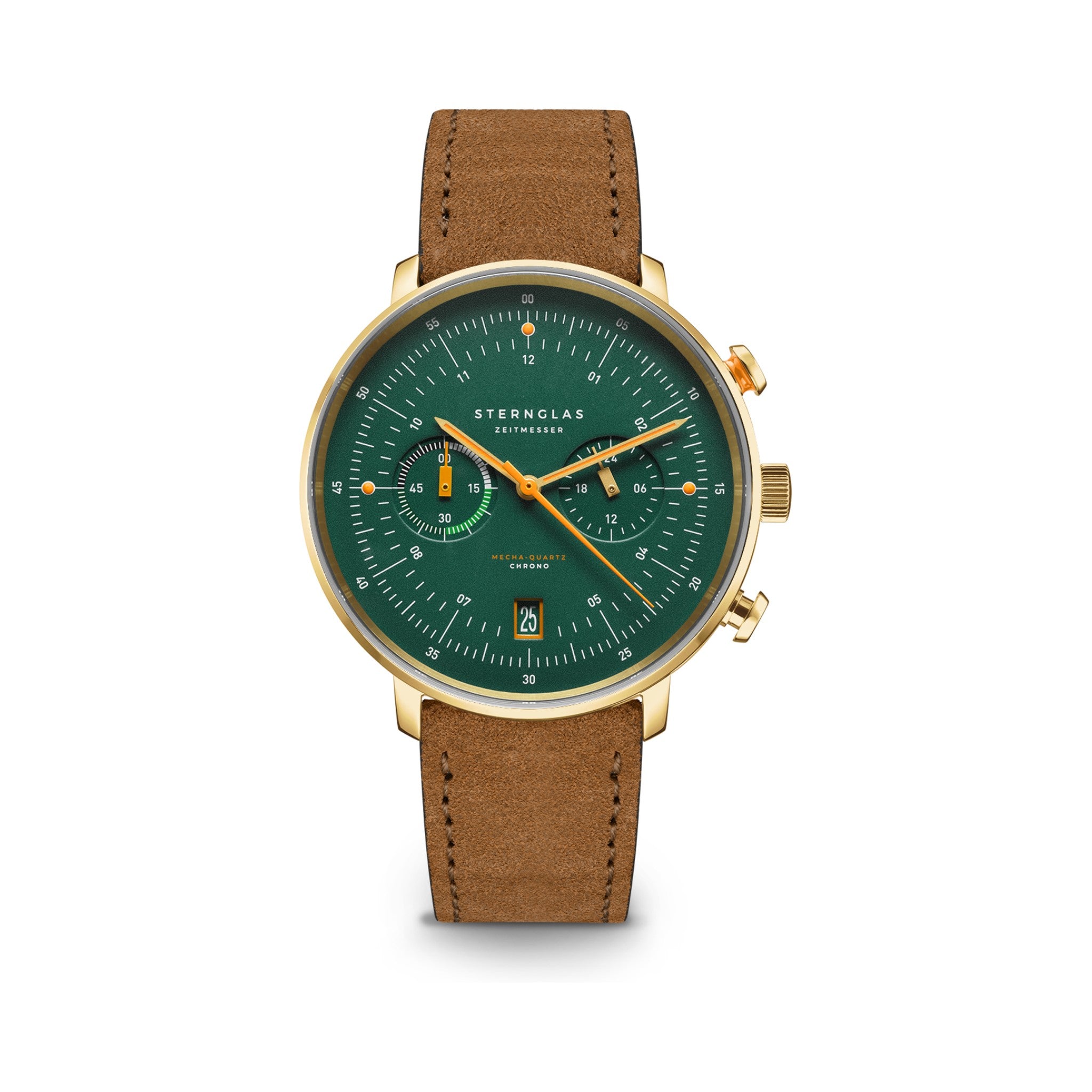 HAMBURG Chrono Edition Vintage dark green gold / suede 20 gold