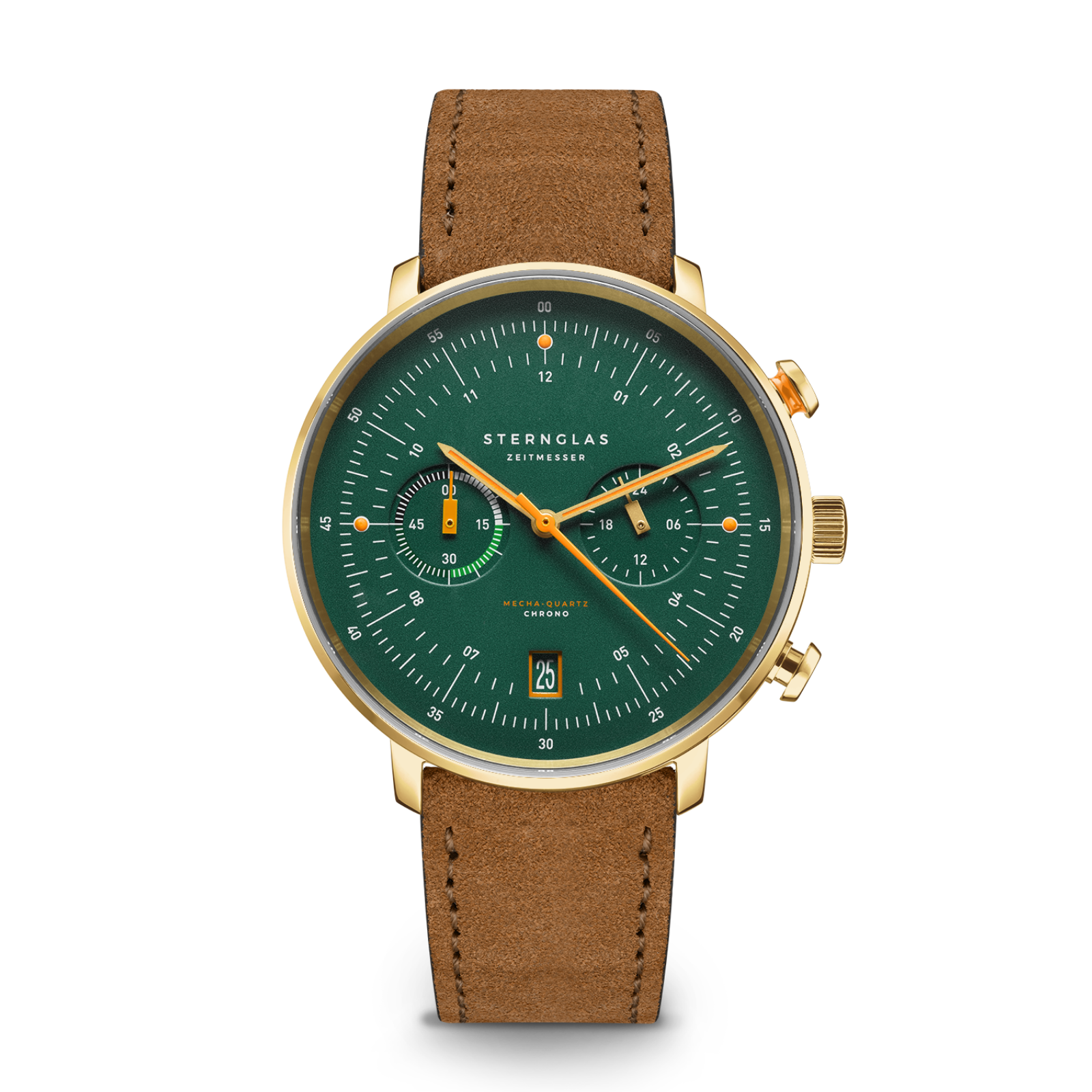 HAMBURG Chrono Edition Vintage dark green gold / suede 20 gold