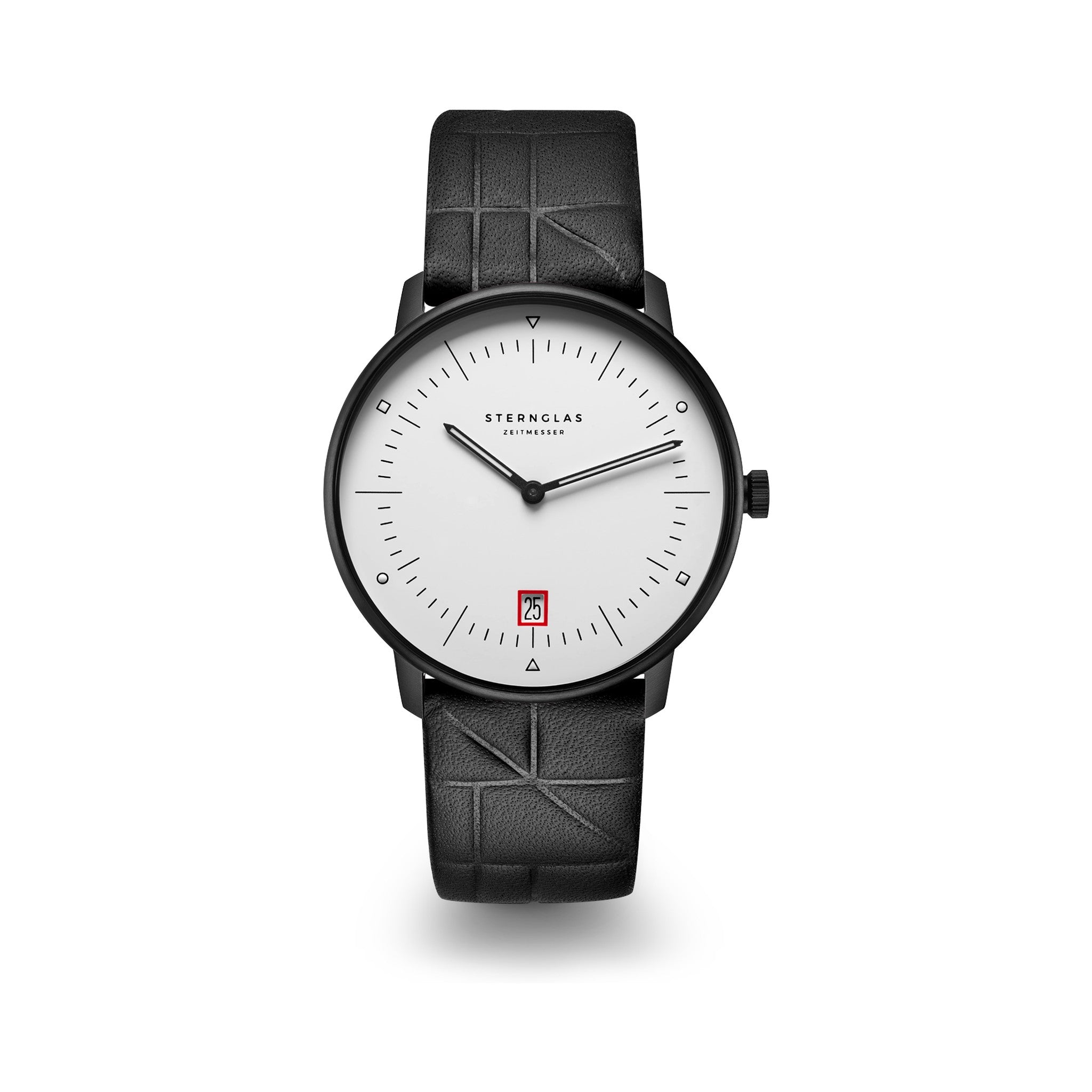 NAOS EDITION BAUHAUS III white black / Edition strap Bauhaus III 20 black black (mat)