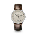 NAOS Big Date alabaster silver / Bridle 20 dark brown silver