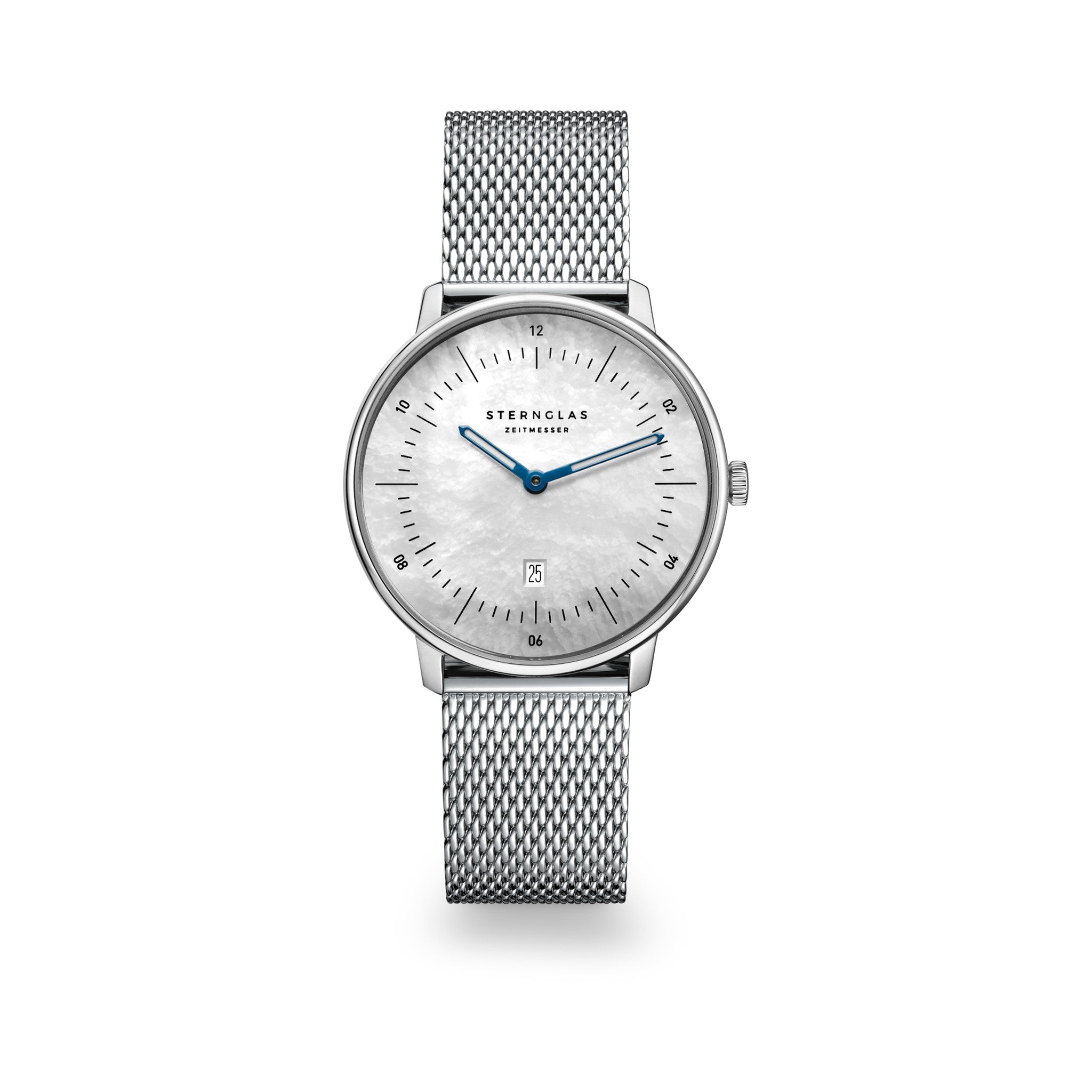 NAOS XS Edition mother of pearl  white silver / Milanaise 16 silver