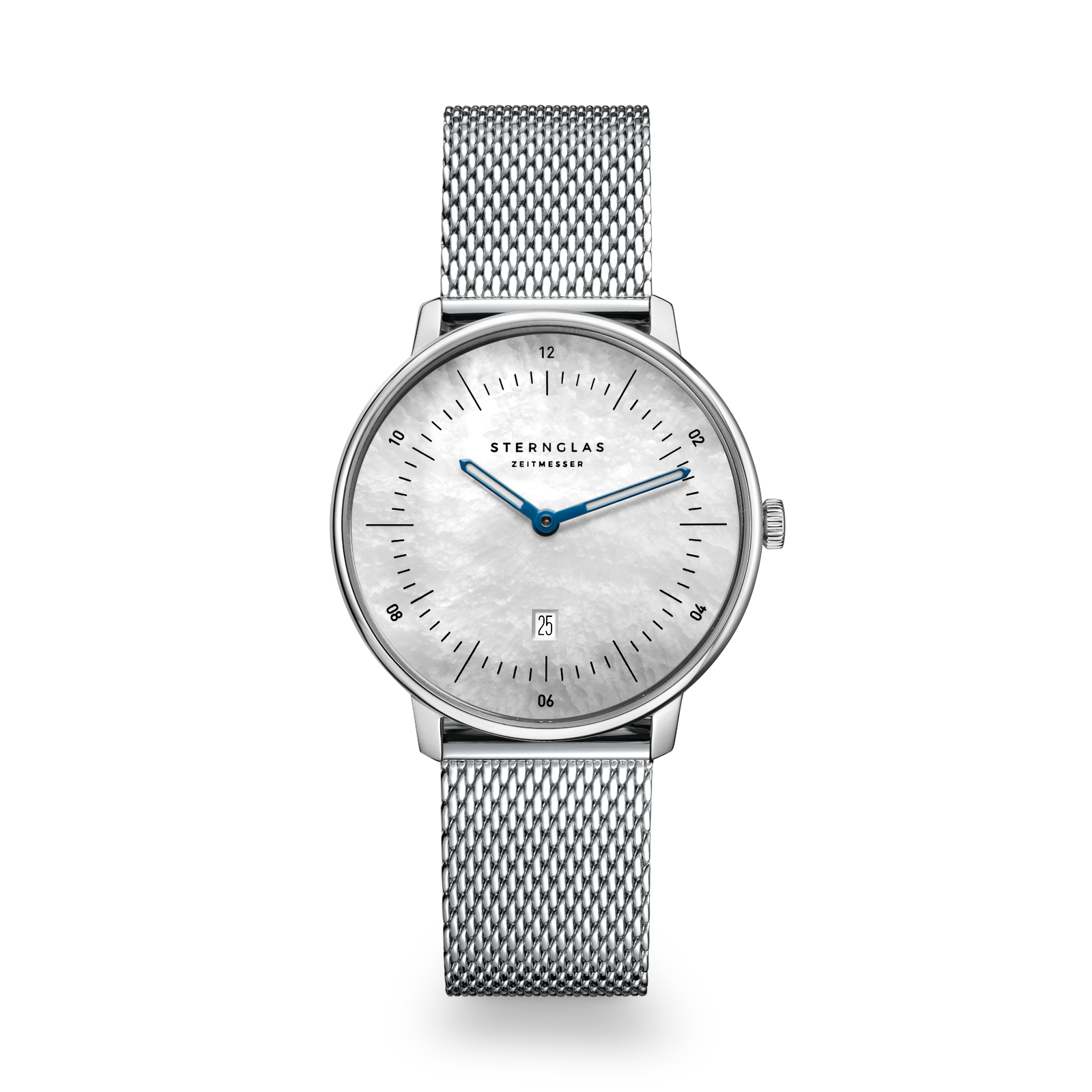 NAOS XS Edition mother of pearl  white silver / Milanaise 16 silver
