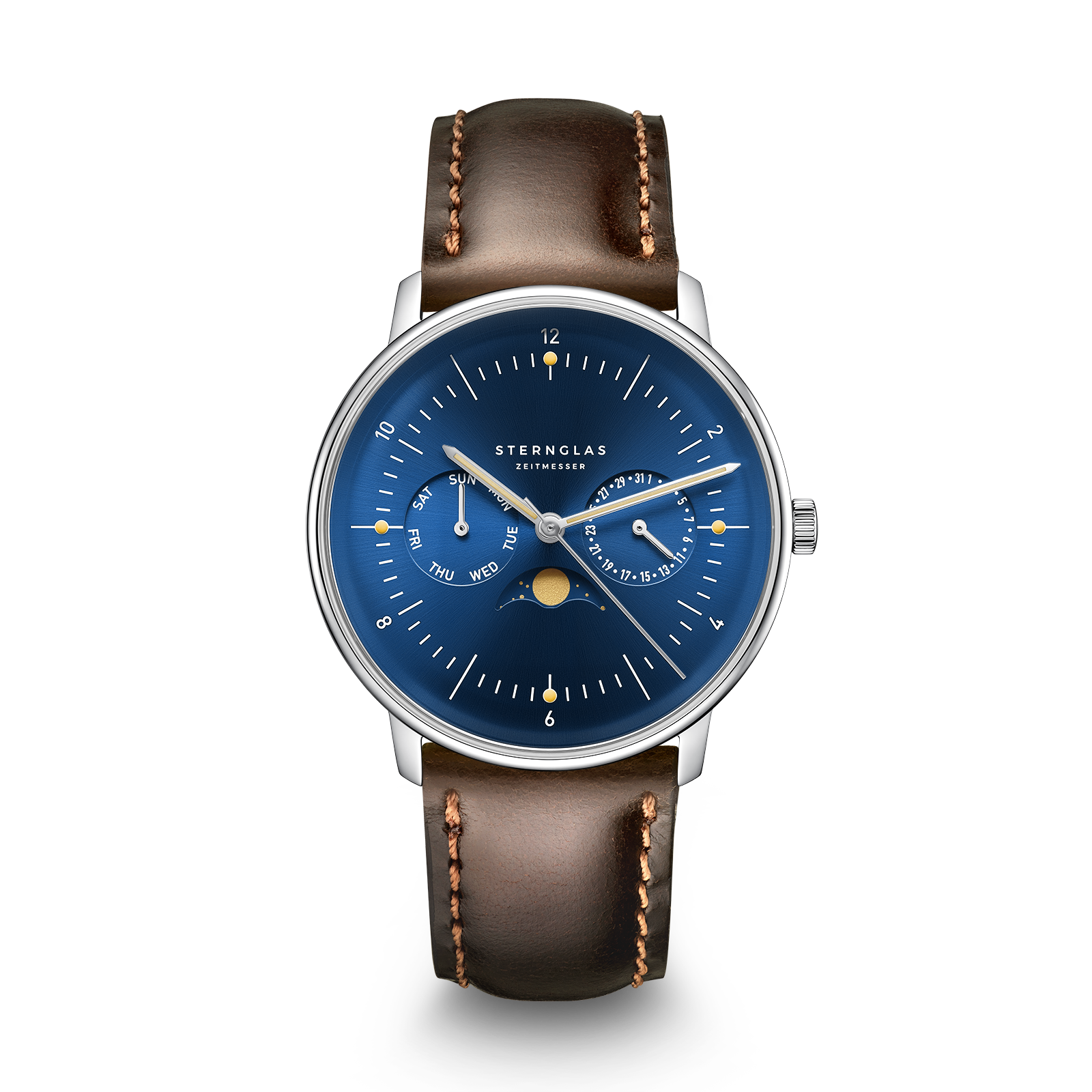 NAOS Mondphase mitternachtsblau silber / Bridle 20 dunkelbraun